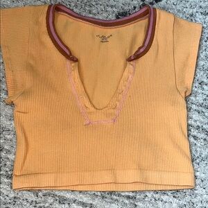 Urban Outfitters Mustard and Maroon Crop Top